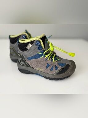 Merrell Capra Mid Waterproof Hiking Boots Youth 11 Gray Blue Trail Shoes